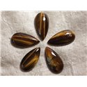 Cabochon de Pierre - Oeil de Tigre - Goutte 40 x 20 mm  4558550035608