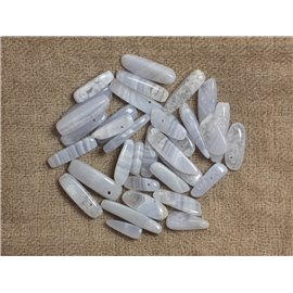 10pc - Perles Pierre - Calcédoine bleue rocailles chips batonnets 14-25mm - 4558550035615