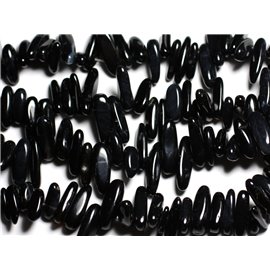 10pc - Stone Beads - Seed Beads Chips Black Onyx Sticks 12-22mm - 4558550035653 