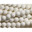 10pc - Perles Nacre Blanche opaque Boules 6mm - 4558550035691