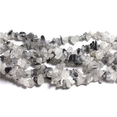 150pc environ - Perles de Pierre - Quartz Tourmaline Rocailles Chips 5-10mm - 4558550082718 