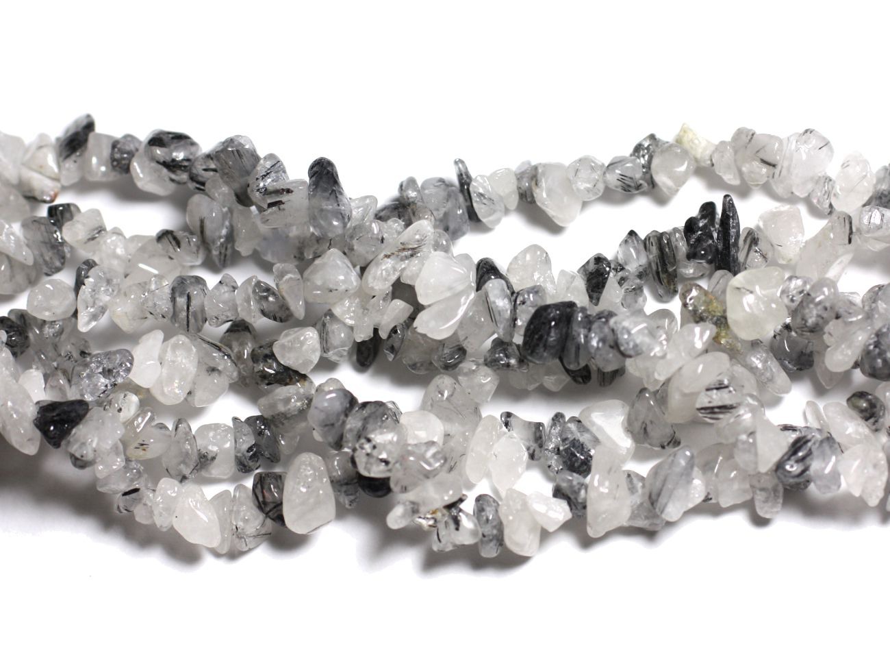 150pc environ - Perles de Pierre - Quartz Tourmaline Rocailles Chips 5-10mm - 4558550082718 