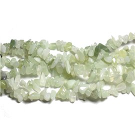 ca. 130 Stück - Steinperlen - Jade Hellgrün Steingärten Chips 5-10mm - 4558550035783