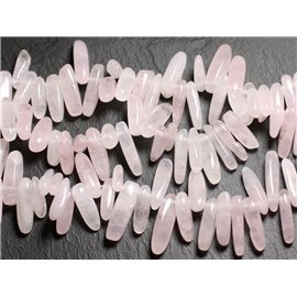 10pc - Perles Pierre - Quartz Rose Chips Rocailles Batonnets 8-20mm rose clair - 4558550035790