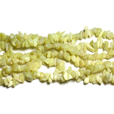 130pc environ - Perles de pierre Jade jaune Citron - rocailles chips 5-10mm - 4558550035899