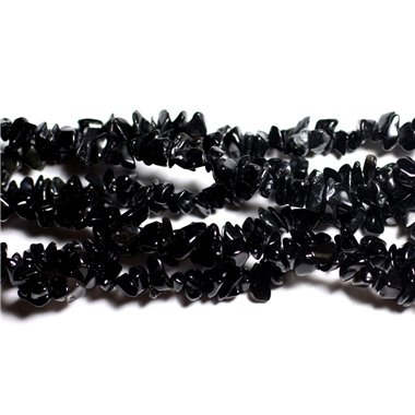 120pc environ - Perles Pierre - Obsidienne Noir Fumé Rocailles Chips 4-10mm Noir Marron Taupe - 7427039736121