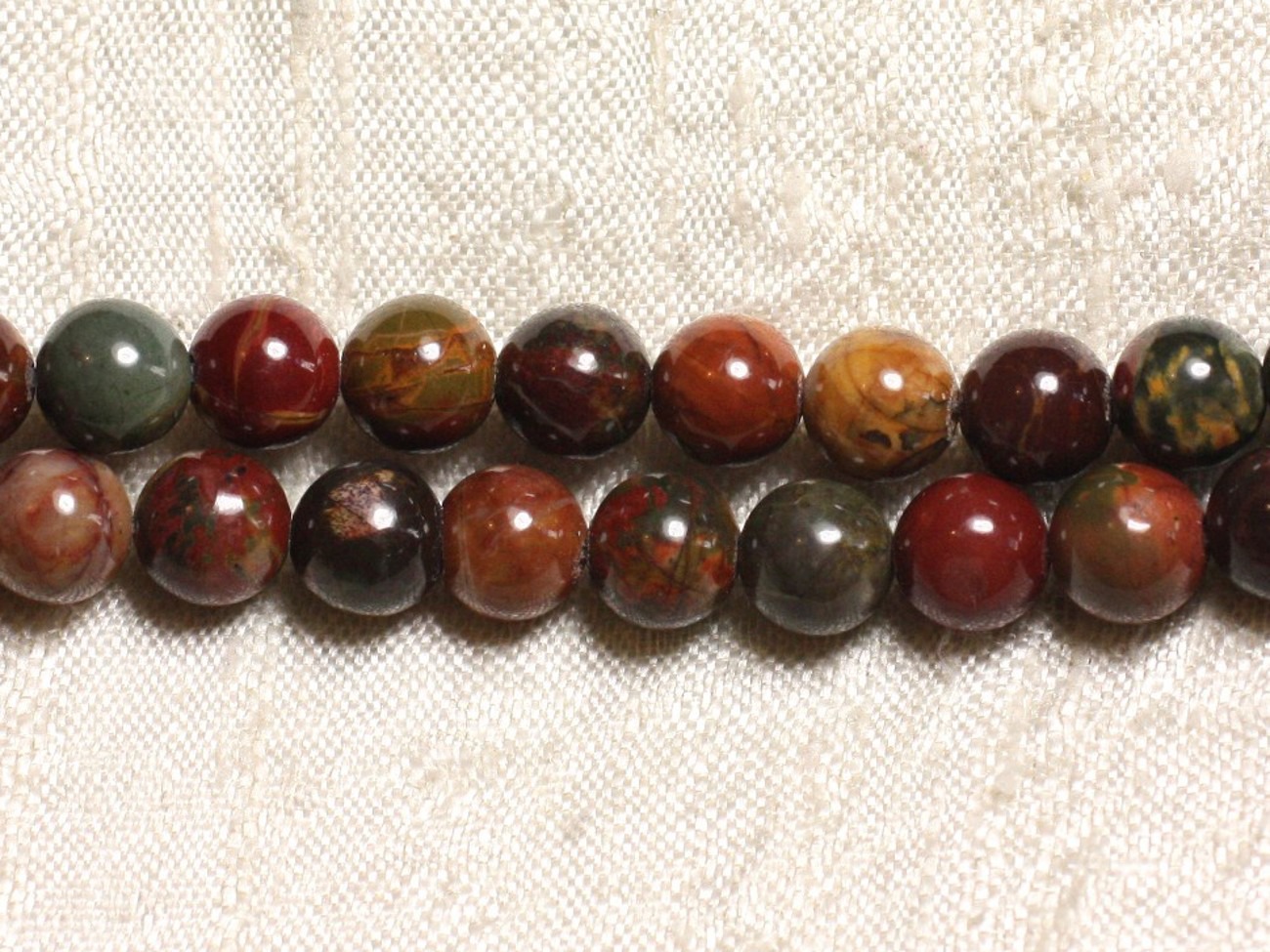10pc - Perles de Pierre - Jaspe Picasso Boules 6mm   4558550035943