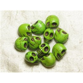 5pc - Green Turquoise Skull Beads 18x13 mm 4558550035974