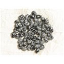 10pc - Perles de Pierre - Obsidienne Flocon Neige Mouchetée Gouttes 7x5mm - 4558550035998