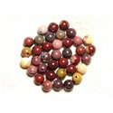 5pc - Perles Pierre - Jaspe Mokaite Boules 8mm Multicolore - 4558550036001