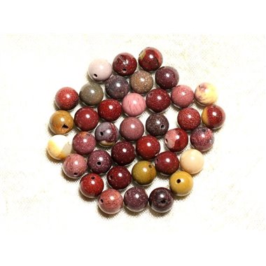 5pc - Perles Pierre - Jaspe Mokaite Boules 8mm Multicolore - 4558550036001