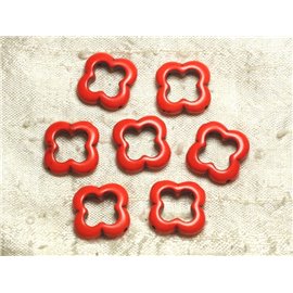 10pc - Perline sintetiche turchesi - Fiori 20 mm Arancione 4558550036018