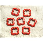 10pc - Perles en Turquoise de Synthèse - Fleurs 20mm Orange   4558550036018