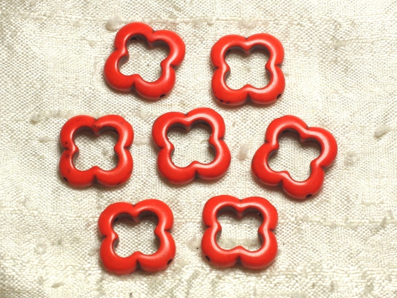10pc - Perles en Turquoise de Synthèse - Fleurs 20mm Orange   4558550036018