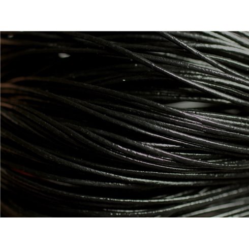 5m - Cordon Cuir Véritable Noir 1mm   4558550036032