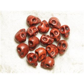 10pz - Perline Skull 12mm Brown 4558550036056 