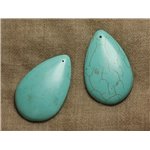 Pendentif en Pierre - Turquoise de Synthèse Goutte 55 x 35 mm  4558550036124