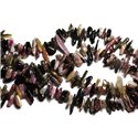 10pc - Perles Pierre Tourmaline multicolore - Rocailles chips batonnets 10-18mm - 4558550036162