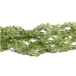 140pc environ - Perles Pierre - Peridot Rocailles Chips 2-5mm Vert clair anis transparent - 7427039736107