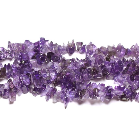 40pc - Perles Pierre - Amethyste Rocailles Chips 4-10mm Violet - 7427039736046