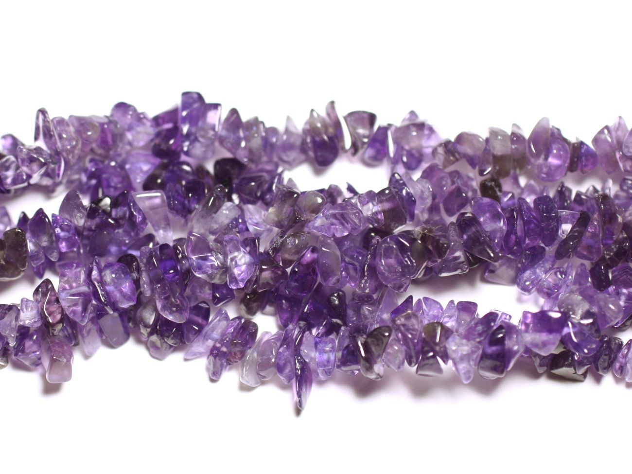 40pc - Perles Pierre - Amethyste Rocailles Chips 4-10mm Violet - 7427039736046