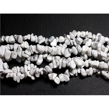 130pc environ - Perles de Pierre - Howlite Rocailles Chips 5-10mm - 4558550036308 