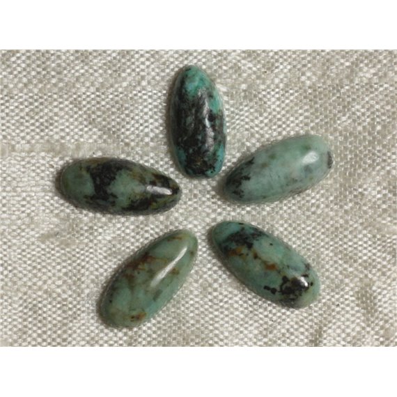 1pc - Cabochon de Pierre - Turquoise d'Afrique Goutte 14x7mm - 4558550036384 