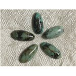 1pc - Cabochon Pierre - Turquoise Afrique Goutte 14x7mm Bleu Vert Marron - 4558550036384