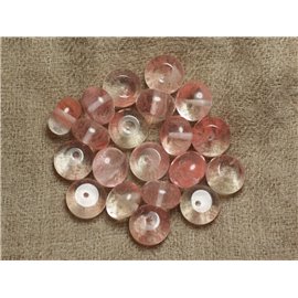 10pc - Stone Beads - Cherry Quartz Rondelles 12x9 mm - 4558550036421
