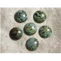 1pc - Cabochon Pierre - Turquoise Afrique Rond plat 20mm Bleu Vert Marron - 4558550036438