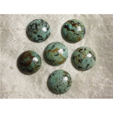 1pc - Cabochon Pierre - Turquoise Afrique Rond plat 20mm Bleu Vert Marron - 4558550036438