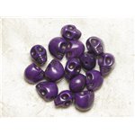 Sac 10pc - Perles Tête de Mort Crâne Violets 10x12 mm  4558550036445