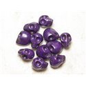 5pc - Perles Tête de Mort Crâne Turquoise 18x13 mm Violets   4558550036483