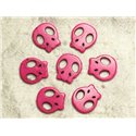 5pc - Perles Tête de Mort Crâne Rose 20 mm  4558550036490