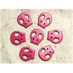 5pc - Perles Tête de Mort Crâne Rose 20 mm  4558550036490