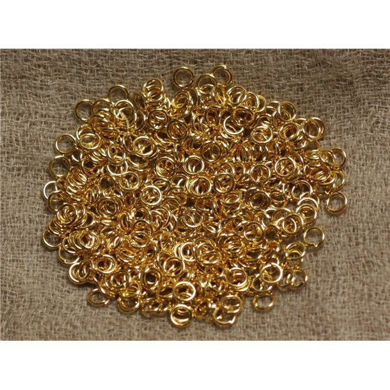 500pc - Anneaux ouverts ronds 4mm Métal doré - 4558550036544