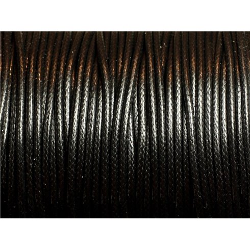 5 Mètres - Cordon de Coton Ciré 1.5mm Noir   4558550036582 