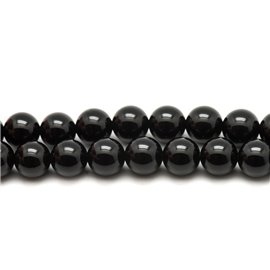 10pz - Perline di pietra - Sfere di onice nero 10mm 4558550036605