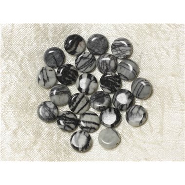5pc - Perles de Pierre - Jaspe Zèbre Palets 10mm   4558550036674