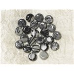5pc - Perles de Pierre - Jaspe Zèbre Palets 10mm   4558550036674