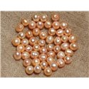 10pc - Perles de Culture eau douce Boules 5-6mm Roses - 4558550036681