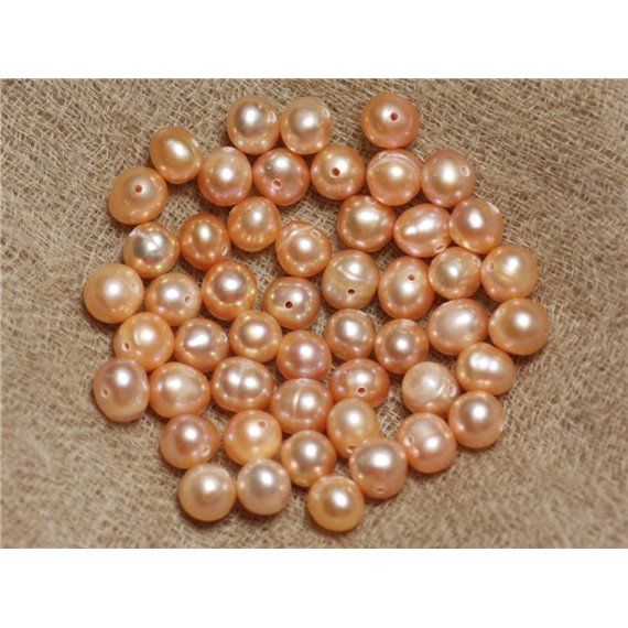 10pc - Perles de Culture eau douce Boules 5-6mm Roses - 4558550036681