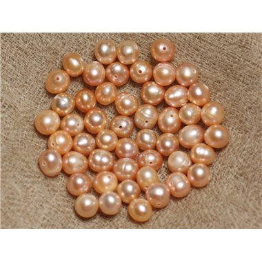 10pc - Perles de Culture eau douce Boules 5-6mm Roses - 4558550036681