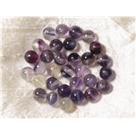 10pc - Perles de Pierre - Fluorite Violette Boules 6mm - 7427039732772