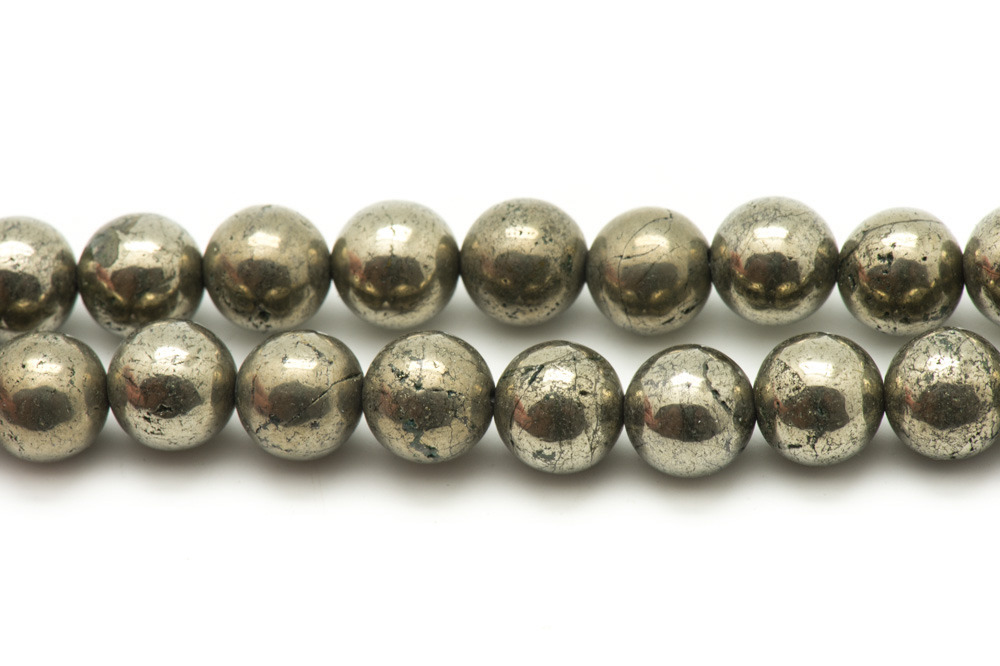 10pc - Perles de Pierre - Pyrite Dorée Boules 6mm - 4558550036865
