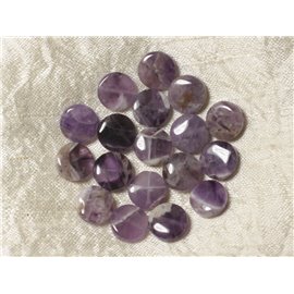 4pc - Stone Beads - Amethyst Chevron Palets 12mm - 4558550036988