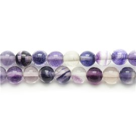10pc - Stone Beads - Purple Fluorite Balls 10mm 4558550037053