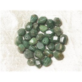 10 Stück - Steinperlen - Jade facettierte Nuggets 8mm 4558550037145