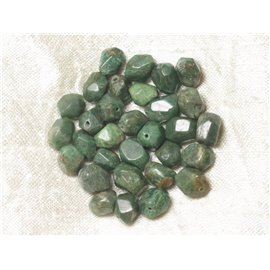 10pc - Stone Beads - Jade Faceted Nuggets 8mm 4558550037145