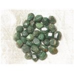 4pc - Perles Pierre Jade Naturel Nuggets Facettés 8mm Vert foncé - 4558550037145